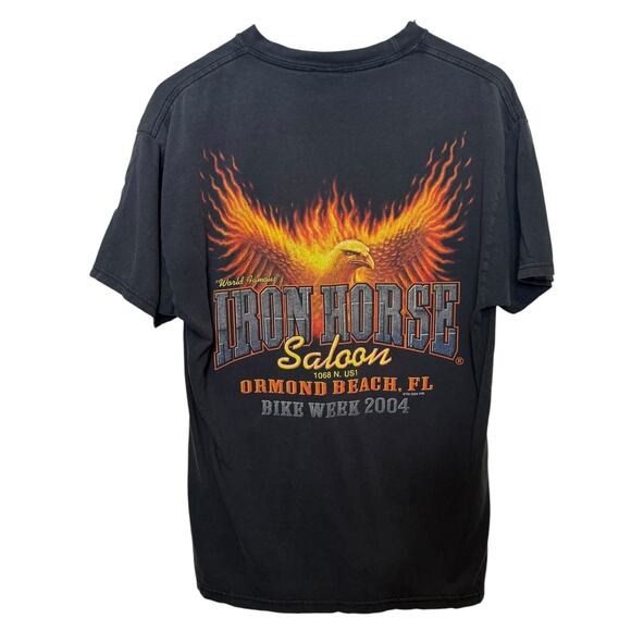 Vintage 2004 Iron Horse Saloon Size Large Pocket T-Shirt Daytona Bike Week - Picture 6 of 8